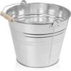 10 Litre Metal Bucket | Strong Heavy Duty Galvanized Rust Resistant Steel Bucket with Wooden Handle for Cleaning, 10L Garden Storage, Hot Ash, Garden Waste, Drink Cooler Buckets for Multipurpose Uses view 1