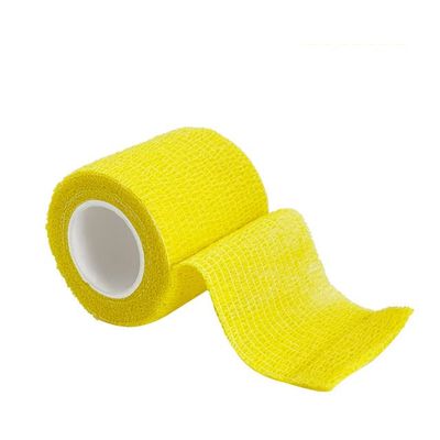 KFGISD, 4.8m Colorful Sport Self Adhesive Elastic Bandage Wrap Tape for Knee Support Pads Finger Ankle Palm Shoulder,Self-Adhesive Bandage(Yellow,10cmX4.8cm)