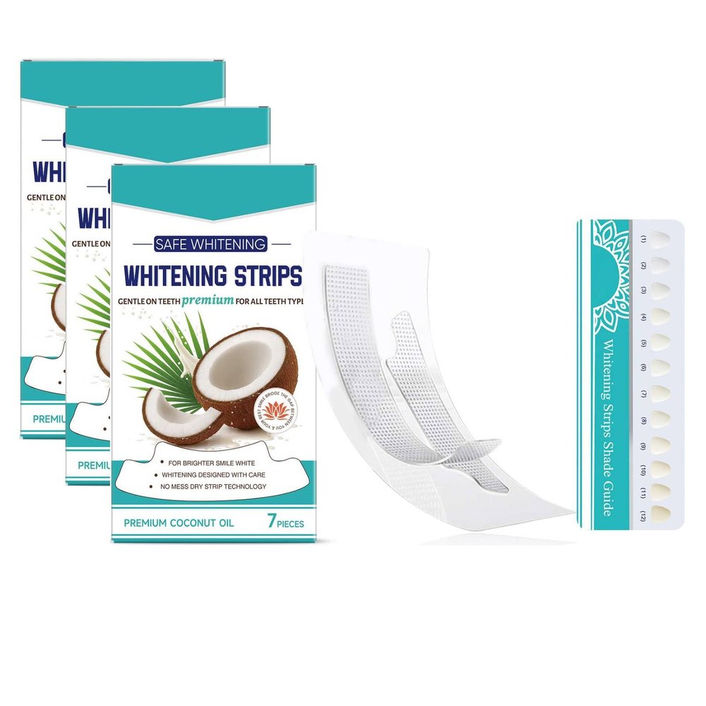 Teeth Whitening Strips Treatments 7 Pieces Kit, Teeth Whitener Strips, Efficient Removes Coffee, Enamel Whitening Strips, Deep Stain Removal - Instant Whitening, Stains for a Brighter Smile (21Pc)