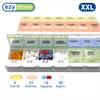 EZY DOSE Weekly Pill Box (7 Days), Vitamin Container and Daily Medicine Planner, 2 Button Compartments, Arthritis Friendly Easy to Use, 4 Times a Day view 3