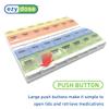 EZY DOSE Weekly Pill Box (7 Days), Vitamin Container and Daily Medicine Planner, 2 Button Compartments, Arthritis Friendly Easy to Use, 4 Times a Day view 4