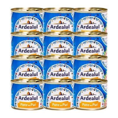 Ardealul Chicken Pate Made with Healthy Ingredients Useful for Everyday Meals Delicious Smooth Creamy Texture Romanian Origin 200g Pack of 12