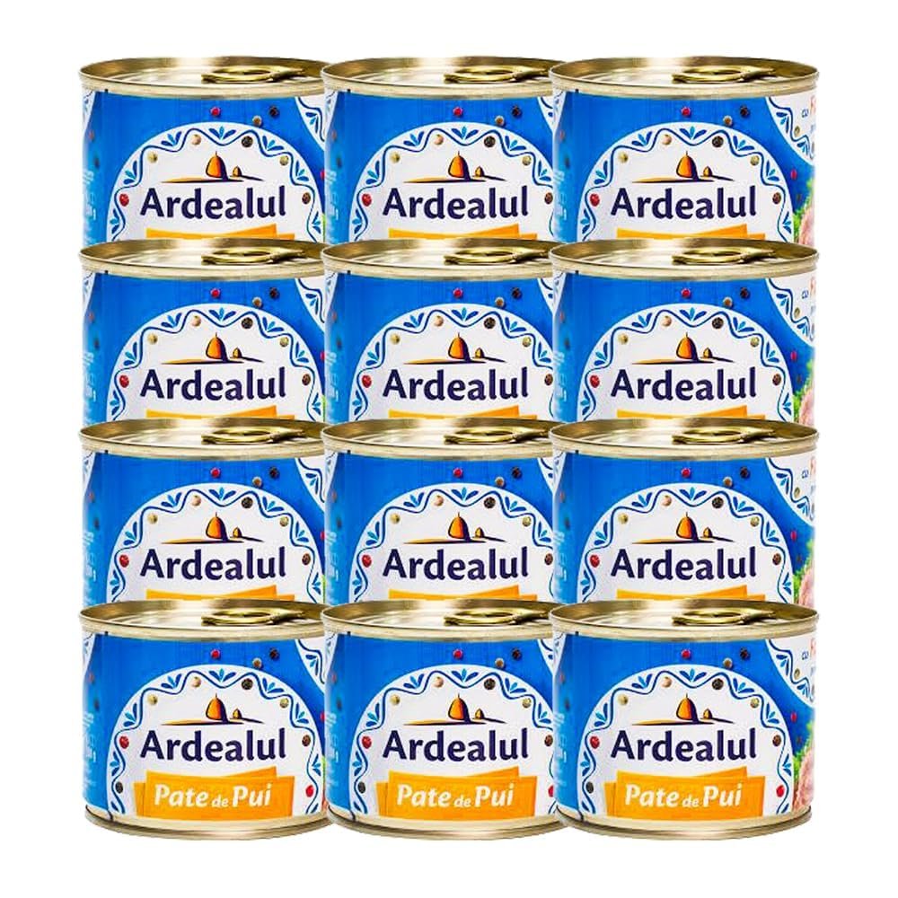 Ardealul Chicken Pate Made with Healthy Ingredients Useful for Everyday Meals Delicious Smooth Creamy Texture Romanian Origin 200g Pack of 12