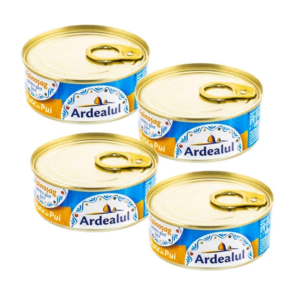 Ardealul Pate de Pui Chicken Pate Made with Healthy Ingredients Delicious Smooth Creamy Texture Romanian Origin 100g Pack of 4