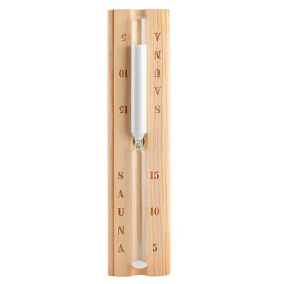 Cufaee Sauna Hourglass Sand Timer 15 Minute, Wooden Wall Mounted Rotating Sauna Sand Timer, Rotating Sand Clock Accessory for Sauna Spa Room