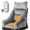 USB Heated Seat Cushion, Chair Heater with Headrest and Armrests, Heated Seat Kit Wooden Stick Support, Adjustable Temperature and Timer(Gray) view 1