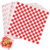 100pcs Waxed Deli Paper Sheets, 7x7" Food Basket Liners for Sandwiches, Burgers. Classic Checkered Deli Wrap Wax Paper Sheets by Neyimqr (Red) view 1