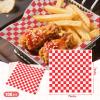 100pcs Waxed Deli Paper Sheets, 7x7" Food Basket Liners for Sandwiches, Burgers. Classic Checkered Deli Wrap Wax Paper Sheets by Neyimqr (Red) view 2