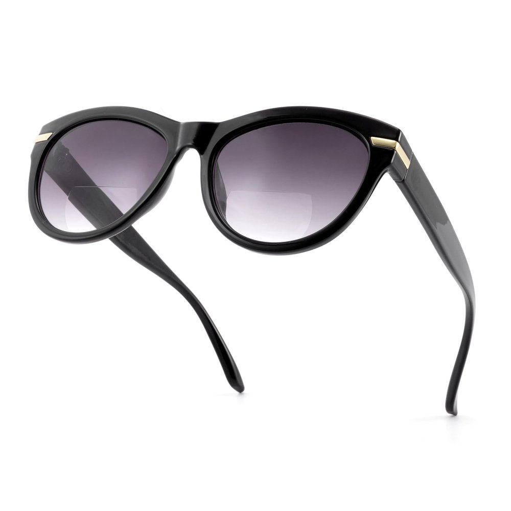 OKH Bifocal Reading Sunglasses for Women, Stylish Trendy Gradient Sunglasses Readers Outdoor Reading Glasses UV400 Protection (Black/Grey 3.0)
