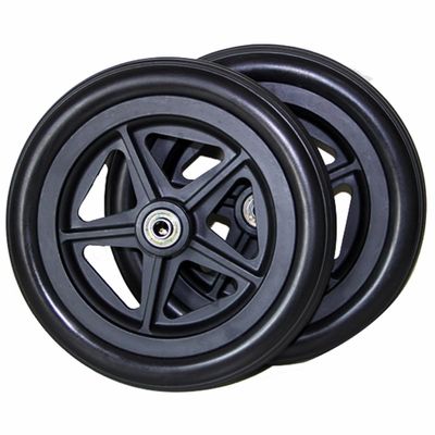 Wheelchair Front Wheels Replacement - 6/7/8 Inch Caster Wheels, Solid Tyre, Anti-Slip, Anti-Puncture, 2 Pieces