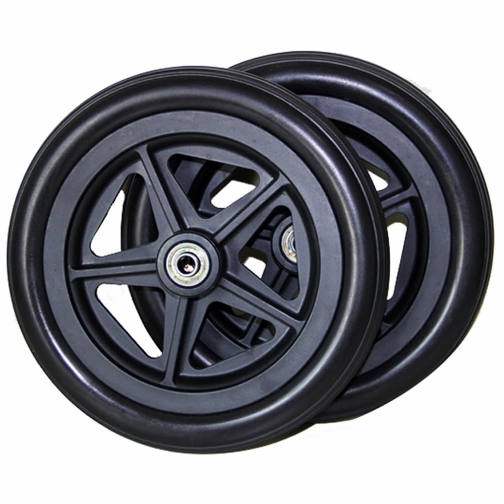 Wheelchair Front Wheels Replacement - 6/7/8 Inch Caster Wheels, Solid Tyre, Anti-Slip, Anti-Puncture, 2 Pieces