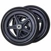 Wheelchair Front Wheels Replacement - 6/7/8 Inch Caster Wheels, Solid Tyre, Anti-Slip, Anti-Puncture, 2 Pieces view 1