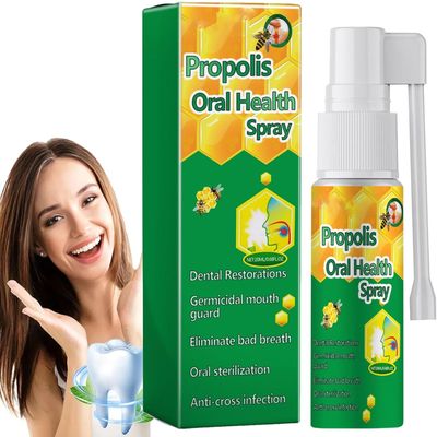 Propolis Oral Health Spray, Breath Freshening Repair Spray,Deep Cleaning, Clean Teeth Stains and Tartar,Suitable for All Oral Problems