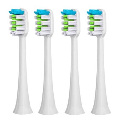 4 Pcs/Pack Replacement Brush Heads Compatible for Ximalong Electric Toothbrush Head Vacuum Packaging with Dust Cover(4pcs White)