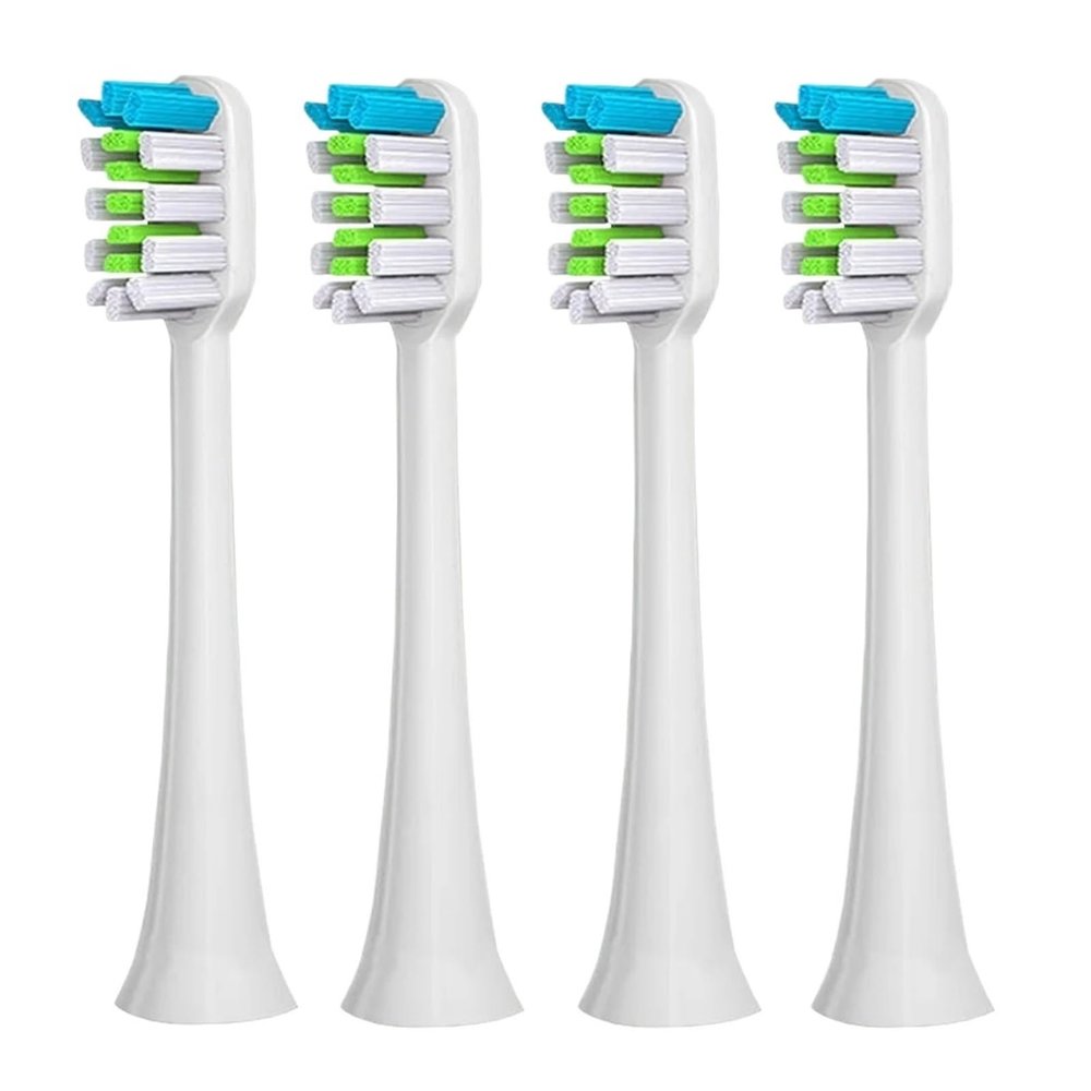 4 Pcs/Pack Replacement Brush Heads Compatible for Ximalong Electric Toothbrush Head Vacuum Packaging with Dust Cover(4pcs White)