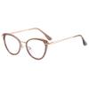 ALKAHE Cat Eye Blue Light Blocking Glasses for Women Metal Frame UV Protection Computer Reading Glasses Brown Frame Gold Arm Glasses 2.5 view 1