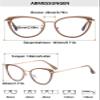 ALKAHE Cat Eye Blue Light Blocking Glasses for Women Metal Frame UV Protection Computer Reading Glasses Brown Frame Gold Arm Glasses 2.5 view 2