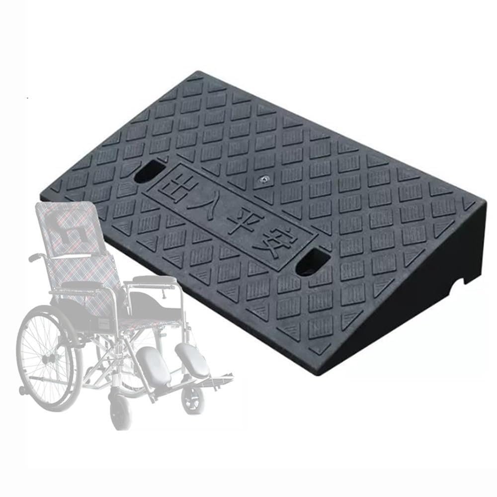 Rise Threshold Ramp for Wheelchair Mobility, Heavy Duty Driveway Curb Ramps High Load, Non-Slip Kerb Ramps for Walker, Cart, Scooter,Black,50 * 27 * 10cm