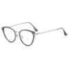 ALKAHE Cat Eye Blue Light Blocking Glasses for Women Metal Frame UV Protection Computer Reading Glasses Grey Frame Silver Arm Glasses 1.5 view 1