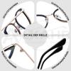 ALKAHE Cat Eye Blue Light Blocking Glasses for Women Metal Frame UV Protection Computer Reading Glasses Grey Frame Silver Arm Glasses 1.5 view 4