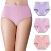 Generisch High Waist Large Size Cotton and Hygroscopic Menstrual Underwear High Waist Menstrual Pants Underwear Menstrual Anti Side Leakage Aunt Pants Cowboy Underwear, PP3, 5XL view 2