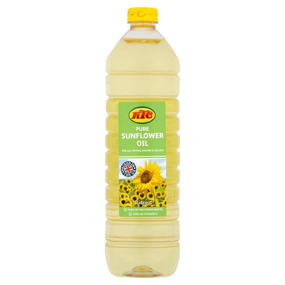 KTC Pure Sunflower Oil 1Ltr For all frying, baking & salads Product Of India Pack Of 1