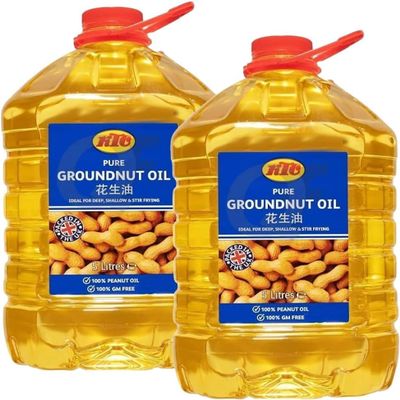 Groundnut Oil 5Ltr FromKTC Brand Cooking Oil Deep Or Shallow Frying, Vegan and Gluten-Free Product of India Pack of 2
