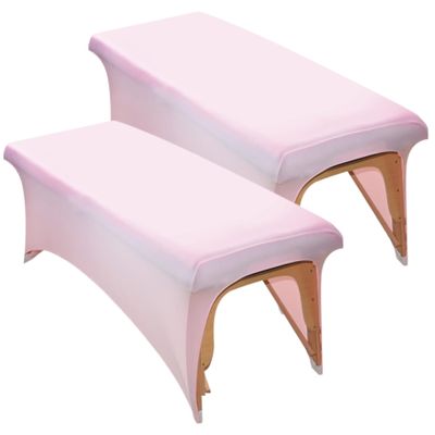 2Pcs Lash Bed Cover 30x72" Soft Polyester Massage Table Cover Stretchy Non-Slip Beauty Bed Protective Topper for Lash Extension, Spa, Massage, Beauty Salon