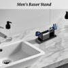 Genrico Razor Holder - Acrylic, 4x1.6x1.5in Toothbrush Holder Non-Slip Base | Compact Space-Saving Shaving Stand, Bathroom Organizer for razors, vanities, shower shelves, travel, daily grooming view 2