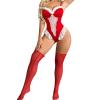 Christmas Sexy Lingerie Sets for Women Plus Size Sexy Xmas Lingerie Naughty Halter Neck Red Dresses Mrs Claus Costume Santa Outfits Babydoll V Neck Sleepwear Nightwear view 1