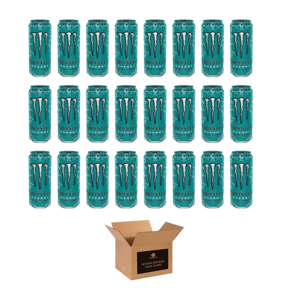 Monster Energy Drink Flavours | Juiced, Zero Sugar, Ultra, Monarch, Fiesta Mango, Strawberry Dreams, VR46, Punch | High Caffeine Sports Energy Drink (Ultra Fiesta Mango - 500ml x 24Pack)