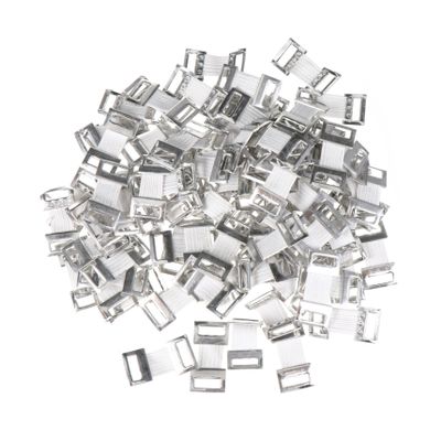 HONITANO Elastic Aluminum Buckles Hook Tape Buttons 100pcs White Bandage Fastening Clips for Wrapping and First Aid Use