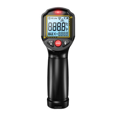 FTVOGUE Infrared Thermometer Non Temperature Gun with Adjustable Emissivity -50C to 600C 12:1 D:S Ratio for Industrial Automotive and Home Use (Black)