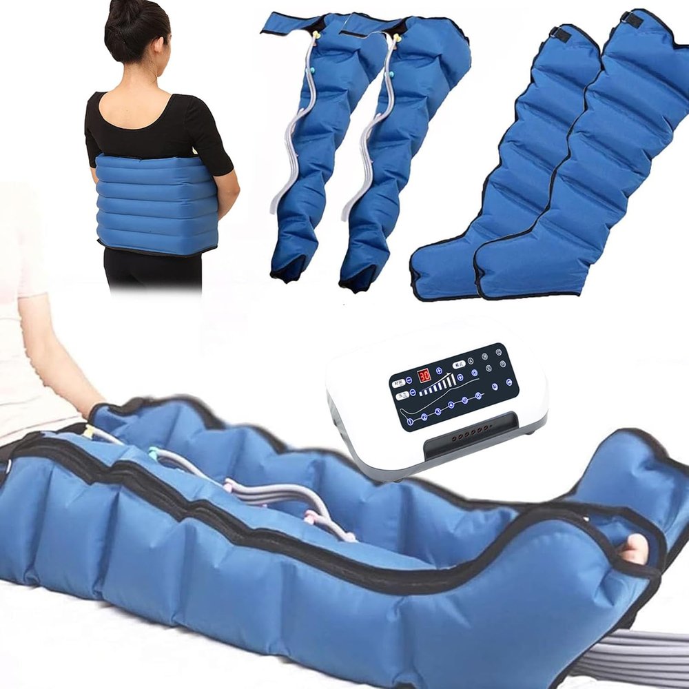 6 Cavity Electric for Lymphatic Drainage Foot Massager, Compression Boots, Full Body Relax Muscle Air Compression Massager for Circulation Arm Leg Waist Wraps Foot Ankles Calf, Pain Relax (6