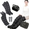 6 Cavity Pressotherapy Full Body and Lymphatic Drainage, Leg Massager Electric Air Compression Boots, Leg Wraps Massage Boots for Relief, Timer and Adjustable Pressure 0~240mmHg (Black 2 Arm view 1