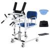 GNbow Hydraulic Patient Lift, Patient Transfer Booster Chair with Detachable Potty, Patient Lift Wheelchair Hydraulic Patient Lift with 180 Split Seat, Adjustable Lifting Height 41-65cm view 1