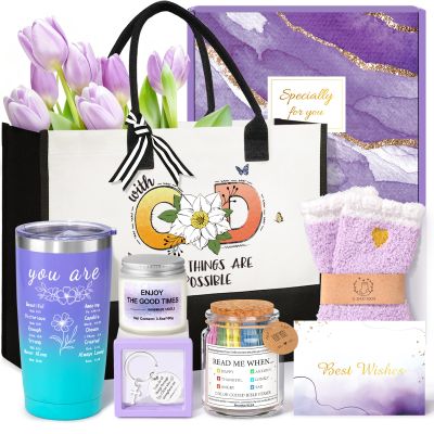 Boss Lady Gifts for Women, Best Boss Gifts for Women, Thank You Gift Baskets for Bosses Female, Birthday Christmas Farewell Office Appreciation Gift Set w/Canvas Tote Bag Acrylic Decor