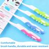 Alinw 3 Pcs Travel Toothbrush Set, Small Folding Portable Toothbrush Travel for Camping Hiking, Adults & Children (Pink + Blue+Green) view 4