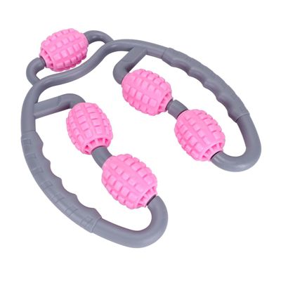 ELAYARD Multi-Function Leg Massager Roller with Adjustable Muscle Relaxer for Slimming and Fitness Ergonomic Non-Slip Handle Clamp for Legs Shoulders Neck Arms Pink Random Color