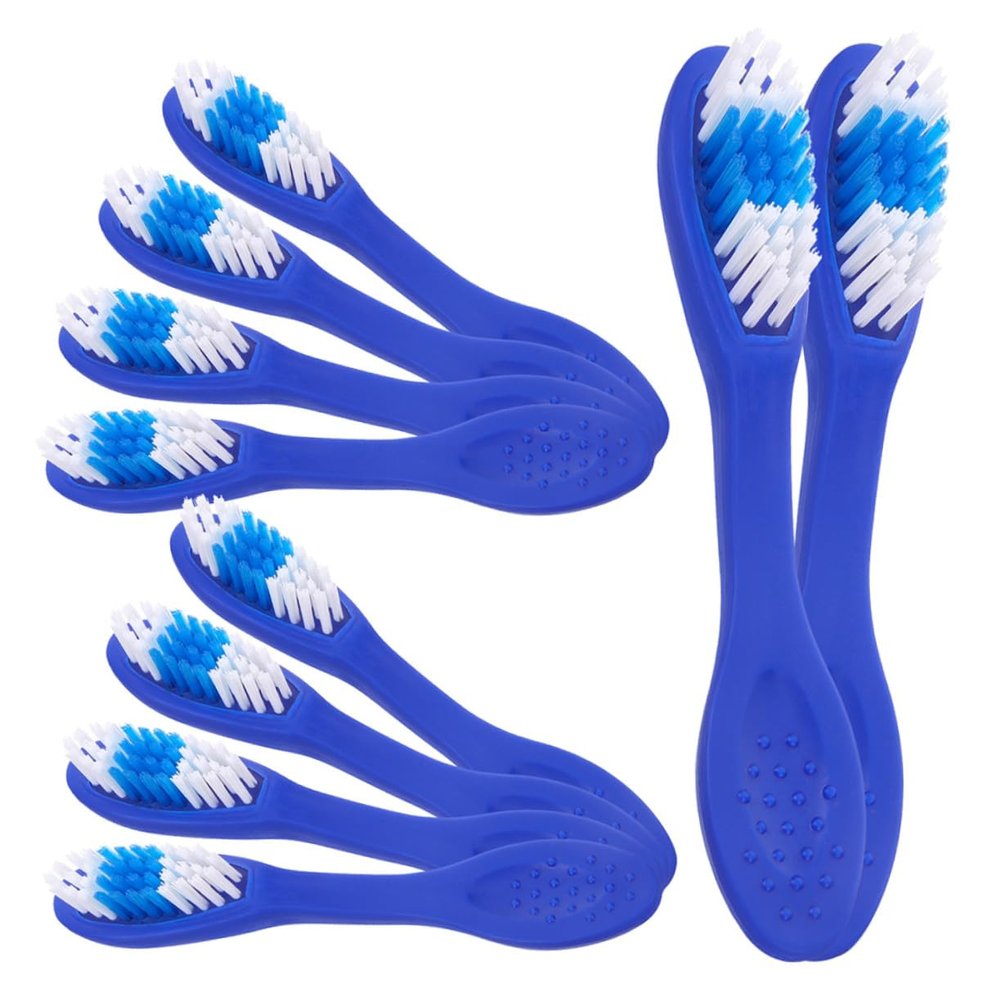 Alipis 20pcs Short Handle Self- Toothbrush for Prison Secure Care Portable Toothbrush for Camping Travel and Teeth Cleaning