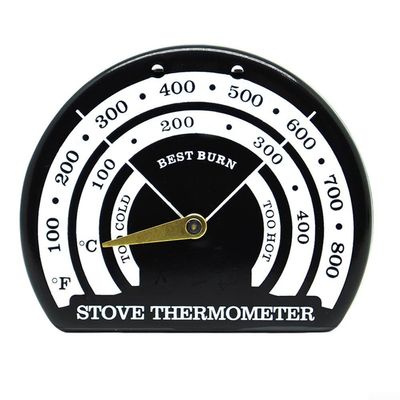 Magnetic Fireplace And Stove Thermometer Featuring Clear Colour Zones For Accurate Log Burner Heat Control To Prevent Overheating And Optimise Fuel Usage(Black)