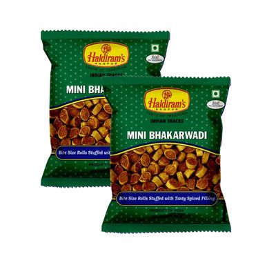 Haldiram'S Mini Bhakarwadi 200g Authentic Indian Spicy Crispy Snack Delicious Traditional Maharashtrian Namkeen Perfect Crunchy Tea Time Snack Pack of 2