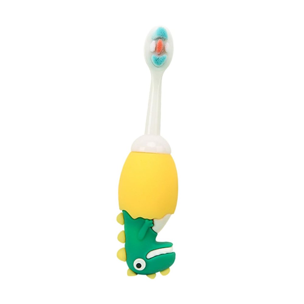 UPKOCH Silicone Dinosaur Toothbrush for Boys Soft Bristles Oral Care Tool Small Head Gum Protection Brush Ergonomic Handle for Teeth Cleaning Random Color