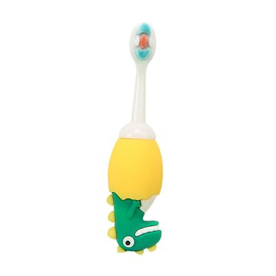 ibasenice Silicone Toothbrush with Soft Bristles Cartoon Dinosaur Design Gentle Oral Gum and Tongue Cleaner for Boys and Individually Packaged for Hygiene and Travel Random Color