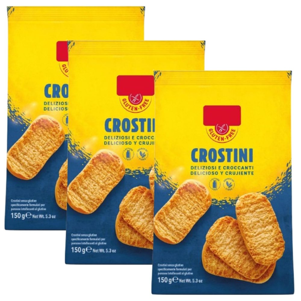 Crostini Gluten-Free Crisp Bread, 150g, Lactose-Free, Source of Fibre, Pack Of 3