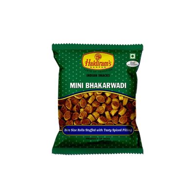 Haldiram'S Mini Bhakarwadi 200g Authentic Indian Spicy Crispy Snack Delicious Traditional Maharashtrian Namkeen Perfect Crunchy Tea Time Snack Pack of 1