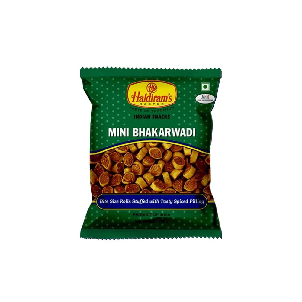Haldiram'S Mini Bhakarwadi 200g Authentic Indian Spicy Crispy Snack Delicious Traditional Maharashtrian Namkeen Perfect Crunchy Tea Time Snack Pack of 1