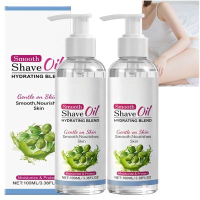 Smooth Shave Oil Hydrating Blend, Shave Gel & Oil for Sensitive Skin, Reduces Irritation, Redness & Dryness, Fast Absorbing, Non-Greasy Moisturizing for Comfortable Shave, Men & Women (2pcs)