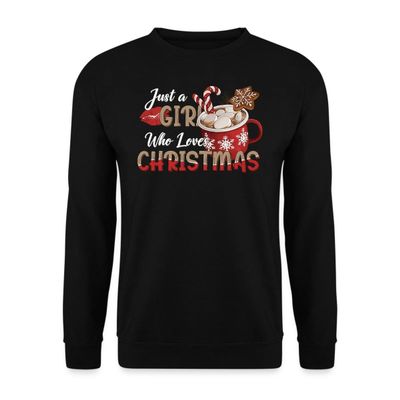 Just a Girl Who Loves Christmas Candy Cane Hot Chocolate Mug | Christmas X-Mas Jumper, black, XXL