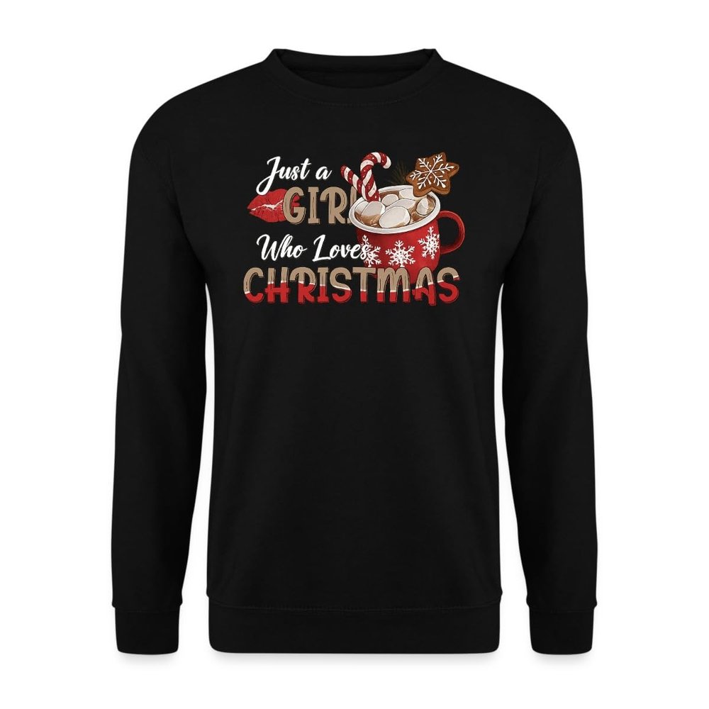 Just a Girl Who Loves Christmas Candy Cane Hot Chocolate Mug | Christmas X-Mas Jumper, black, XXL